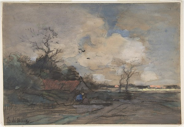 Landscape with a Cottage n.d.-Théophile de Bock,16x12"(A3) Poster