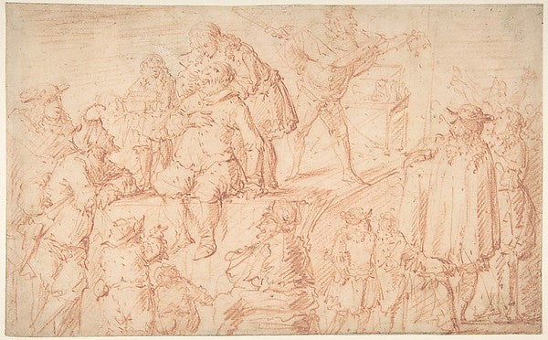 Italian Comedians Performing in a Public Square 1635–91-Jacob,16x12"(A3) Poster