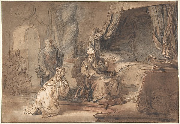 David's Promise to Bathsheba 1642–43-Gerbrand van den Eeckhout,16x12"(A3) Poster