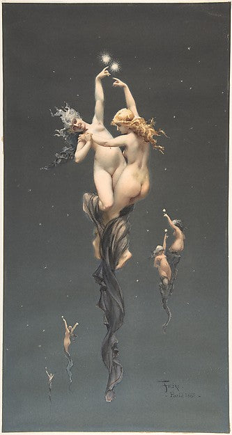 Twin Stars 1851–96-Luis Falero, Poster Print Wall Art
