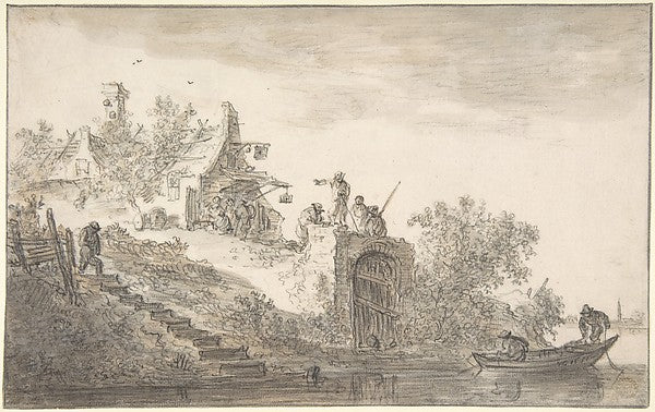 Landscape with Figures 1651-Jan van Goyen,16x12"(A3) Poster