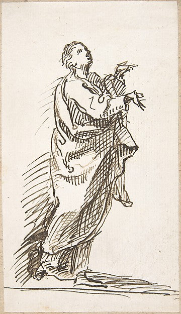 Standing Male Figure with Hands Raised 17th cent-Anonymous, Sp, Poster Print Wall Art