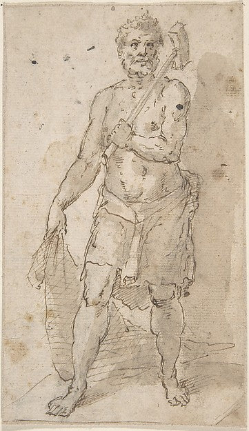 Standing Figure of a Man 17th cent-Anonymous, Spanish, School, Poster Print Wall Art