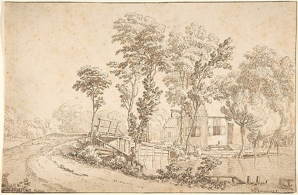 Landscape with a House near a Bridge over a River n.d.-Albert, Poster Print Wall Art