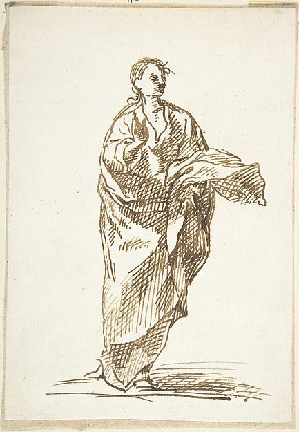 Standing Male Figure 17th cent-Anonymous, Spanish, School of,16x12"(A3)Poster