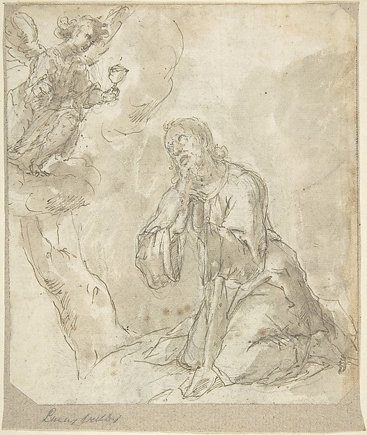Agony in the Garden 17th cent-Anonymous, Spanish, School of Se,16x12"(A3) Poster