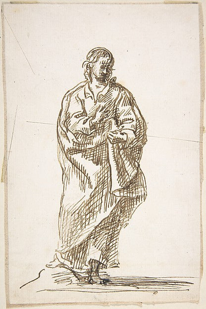 Standing Male Figure 17th cent-Anonymous, Spanish, School of S, Poster Print Wall Art
