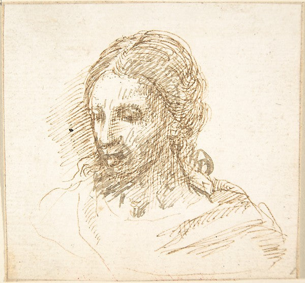 Head of Christ 17th cent-Anonymous, Spanish, School of Seville,16x12"(A3) Poster
