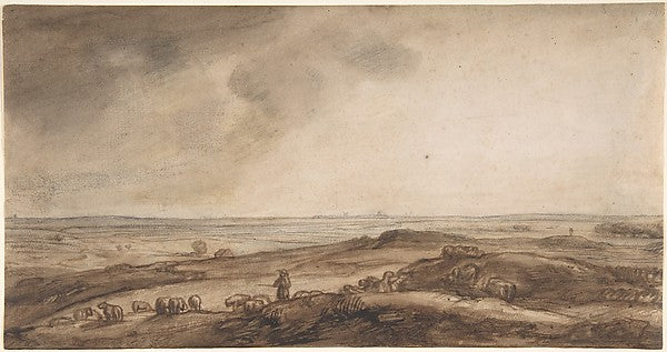 A Panoramic Landscape with a Herdsman and His Flock 17th cent-,16x12"(A3)Poster