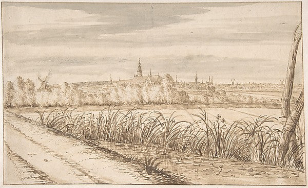 View of Gouda Seen from the Southeast with the Janskerk in the, Poster Print Wall Art