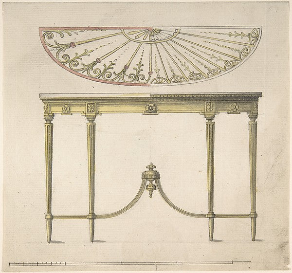 Design for a Table second half 18th cent-Style of Robert Adam,16x12"(A3)Poster