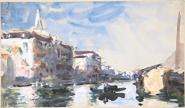 Scene on the Grand Canal Venice 19th cent-Hercules Brabazon B, Poster Print Wall Art