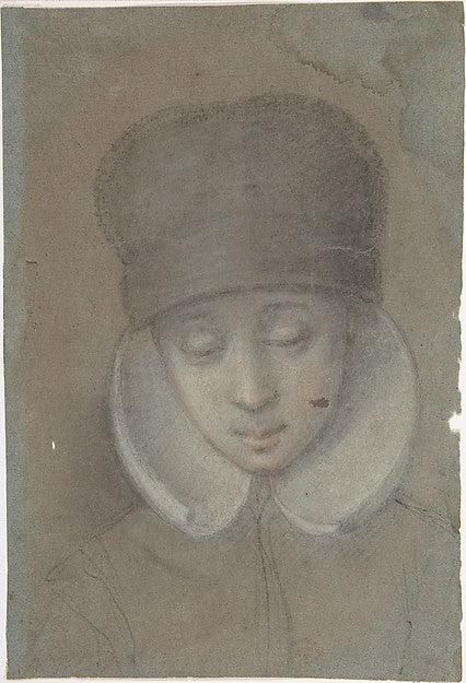 A Girl's Head 17th cent-Anonymous, Flemish, 17th cent ?,16x12"(A3) Poster