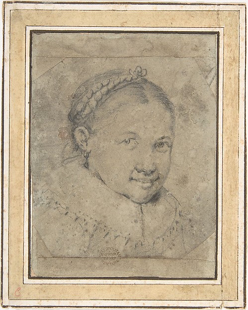 Head of a Girl 17th cent-Anonymous, Dutch, 17th cent, Poster Print Wall Art