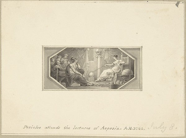 Pericles Attends the Lectures of Aspasia 1790–1800-Edward Fran, Poster Print Wall Art