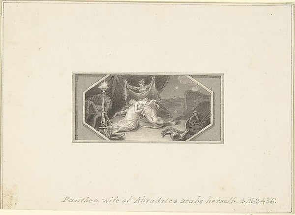 Panthea Wife of Abradates Stabs herself 1790–1800-Edward Fra, Poster Print Wall Art