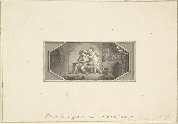 The Origin of Painting 1790–1800-Edward Francis Burney, Poster Print Wall Art