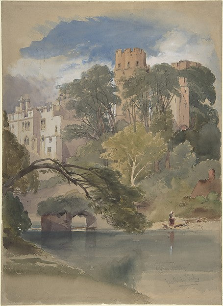 Caesar's Tower Warwick Castle c1850-William Callow, Poster Print Wall Art