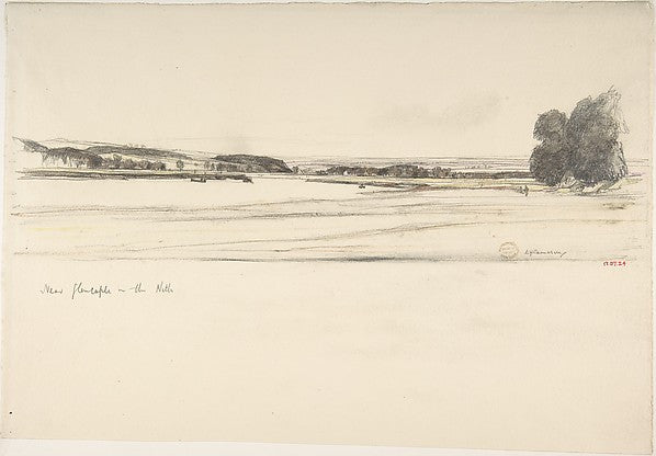 Near Glencaple on the Nith 1885–1945-Sir David Young Cameron, Poster Print Wall Art
