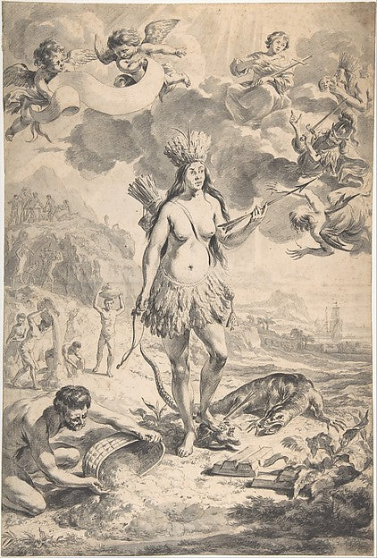 Allegory of America mid-17th–late 17th cent-Nicolaes Berchem,16x12"(A3) Poster
