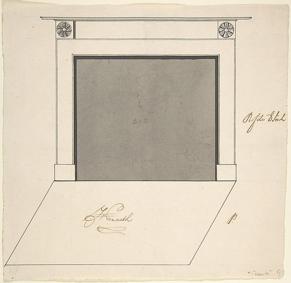 Design for a Chimneypiece 1740–96-Sir William Chambers,Götebo, Poster Print Wall Art