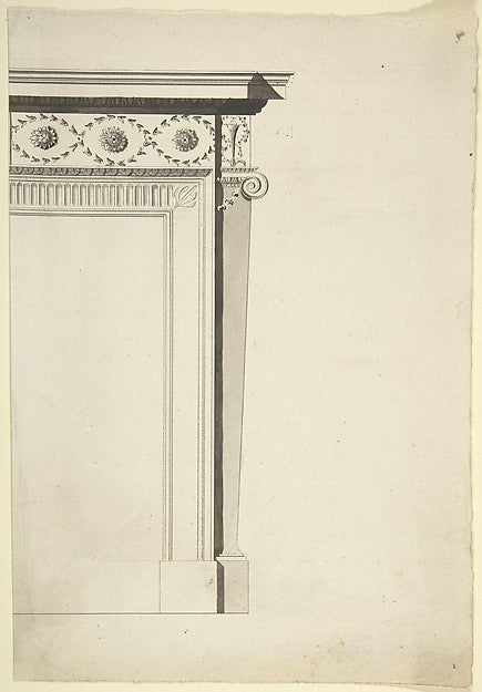 Partial Design for a Chimneypiece 1740–1800-Attributed to Sir, Poster Print Wall Art