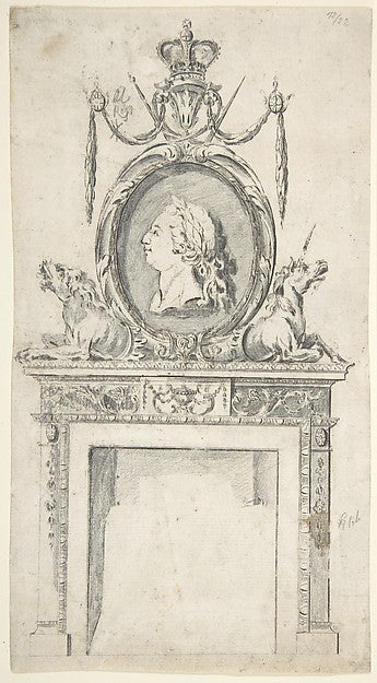 Design for a Chimneypiece Incorporating a Portrait of George, Poster Print