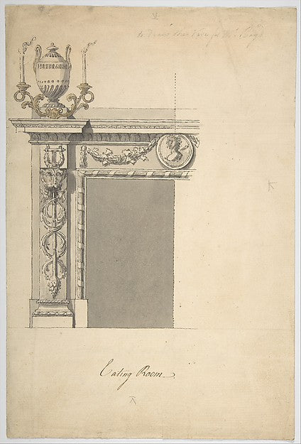 Design for a Chimneypiece in the Eating-room Danson Park Ken, Poster Print