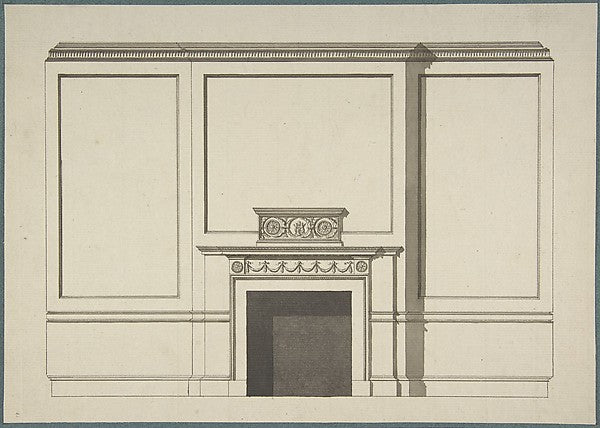 Design for a Chimneypiece in the Garden Hall Manresa House R, Poster Print Wall Art