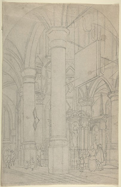 Interior of the New Church in Delft with the Tomb of William t,16x12"(A3) Poster