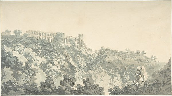 Tivoli Villa of Maecenas and part of the Cascatelle late 18th, Poster Print Wall Art