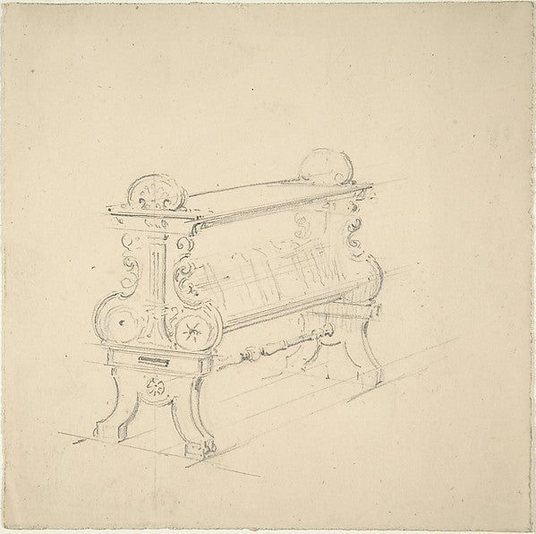 Design for Small Table or Bookshelf 19th cent-John Dibblee Cra, Poster Print Wall Art