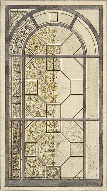 Design for Stained Glass Windows 19th cent-John Gregory Crace, Poster Print Wall Art