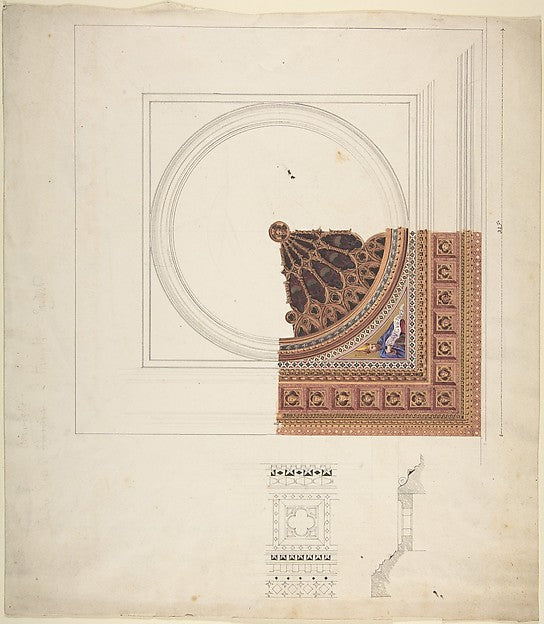 Design for a Stained Glass Window mid-19th–early 20th cent-Att, Poster Print