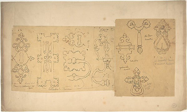 Door Knockers and Mounts from Rouen Cathedral Goodwich Court, Poster Print Wall Art
