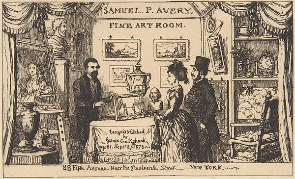 Trade Card for Samuel P. Avery--Fine Art Room 1873-George Crui, Poster Print Wall Art