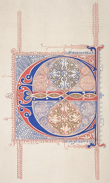 Illuminated Initial "C" 1830–62-Freeman Gage Delamotte, Poster Print Wall Art