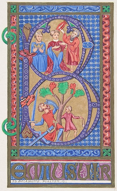 Illuminated Initial "B" 1830–62-Freeman Gage Delamotte, Poster Print Wall Art