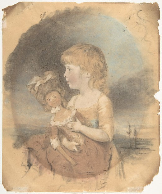 Child Holding a Doll 1780-John Downman, Poster Print Wall Art