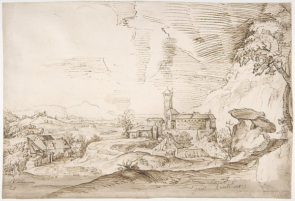 Italian Landscape 16th cent-Cornelis Cort, Poster Print Wall Art