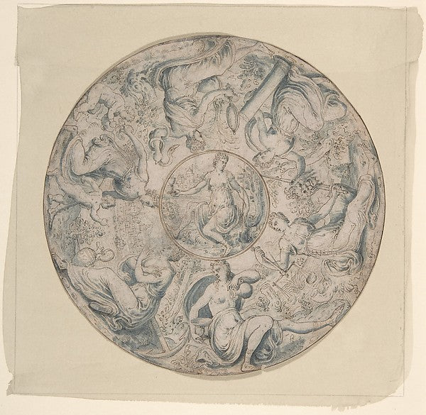 The Seven Virtues in a Roundel with Faith at the Center mid-1, Poster Print