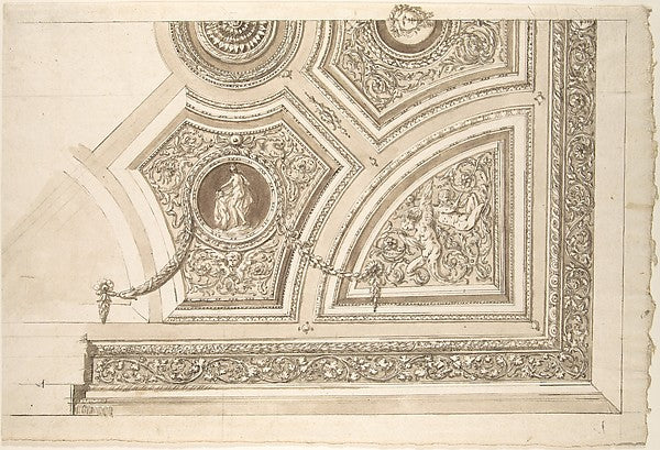 Design for a Ceiling Decoration 1742–1839-attributed to Giocon, Poster Print Wall Art