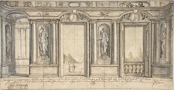 Design for a Painted Wall Decoration for Palazzo Massimo all'A, Poster Print Wall Art