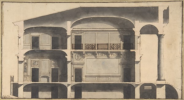 Section of a House with Portico Seen at Right. 1750–1850-Giova,16x12"(A3)Poster