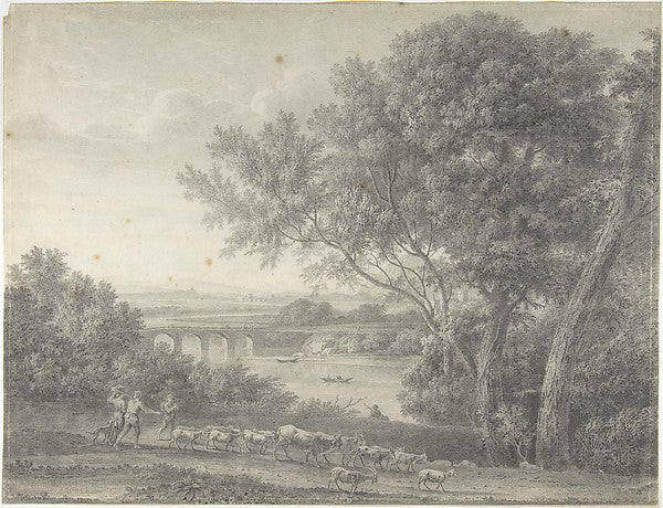 Classical Landscape with Herdsmen in the Foreground 1755–1821,16x12"(A3) Poster