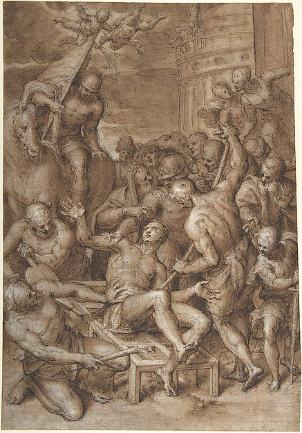The Martyrdom of Saint Lawrence 1580s–early 1590s-Aurelio Luin, Poster Print Wall Art