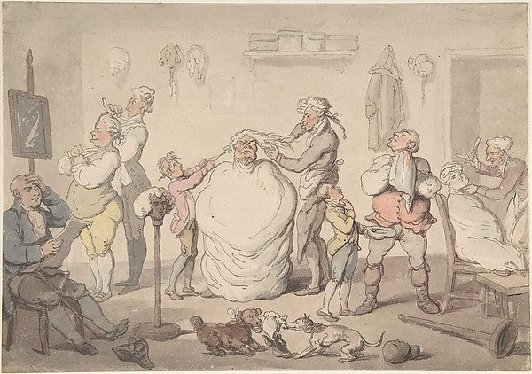 The Barber's Shop 1785–1805-Thomas Rowlandson,After Henry Wil, Poster Print Wall Art