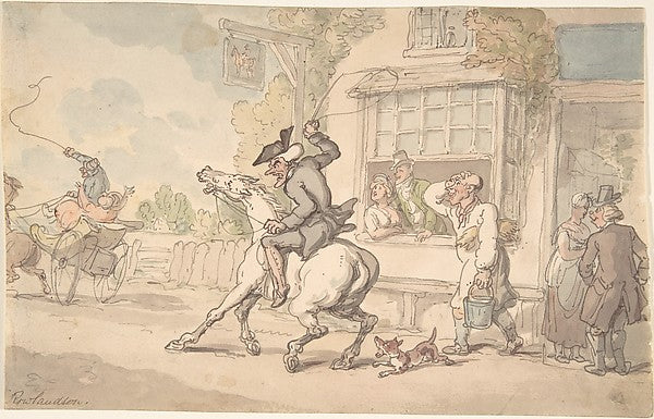 Dr. Syntax with a Balky Horse Before an Inn 18th–19th cent-Tho, Poster Print Wall Art