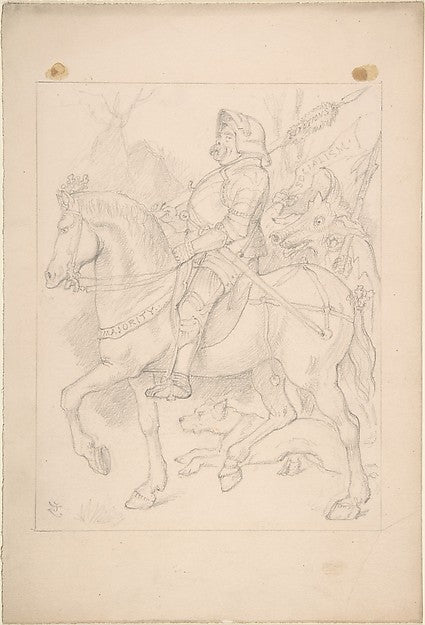 The Knight and His Companion 1887-Sir John Tenniel, Poster Print Wall Art