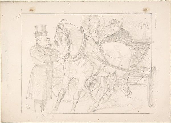Easing the Curb 1869-Sir John Tenniel, Poster Print Wall Art